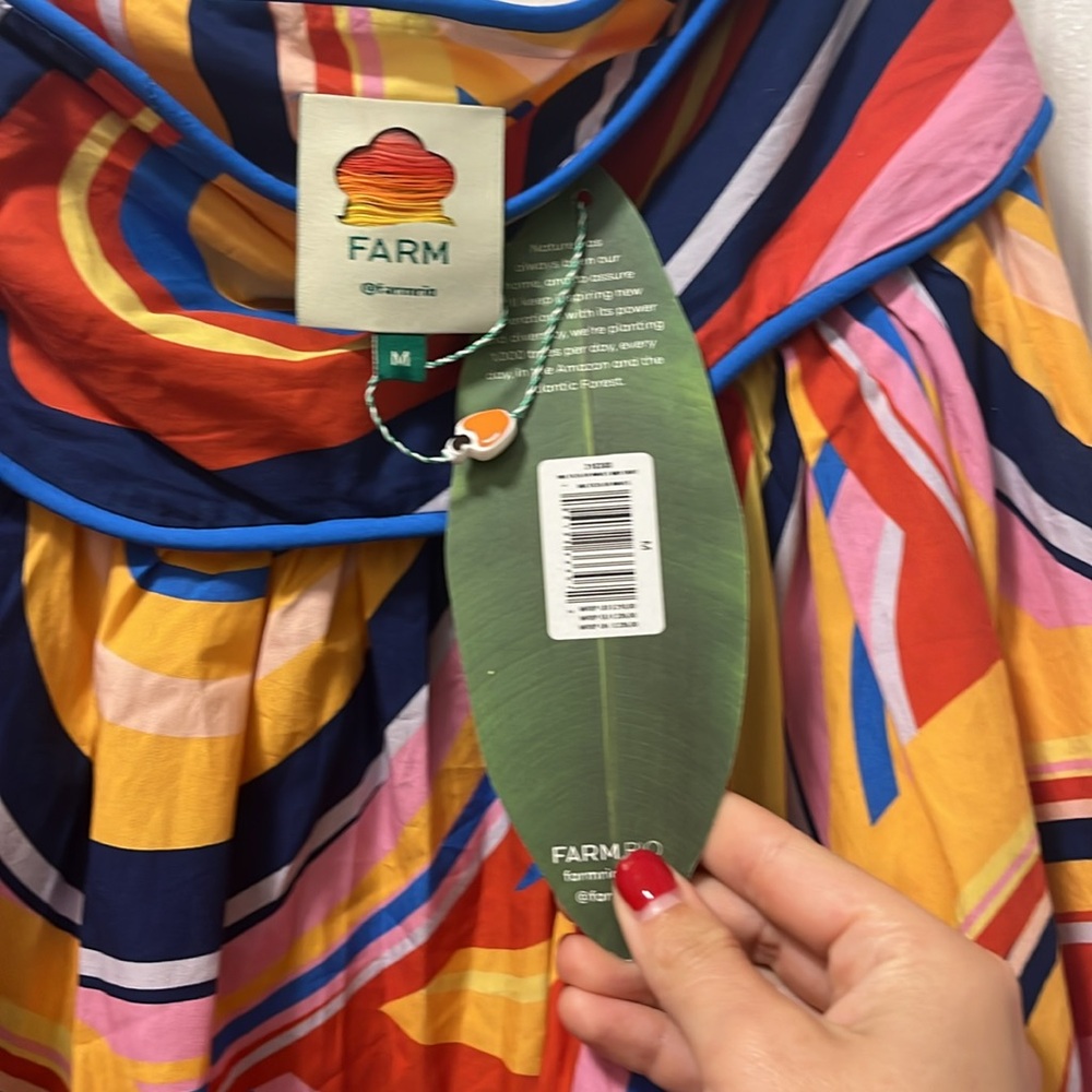 NEVER WORN FARM Rio Multicolor Waves Midi Skirt - Picture 4 of 4